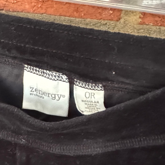 Zenergy By Chico’s Black Velour Pull On Pants - Picture 2 of 6